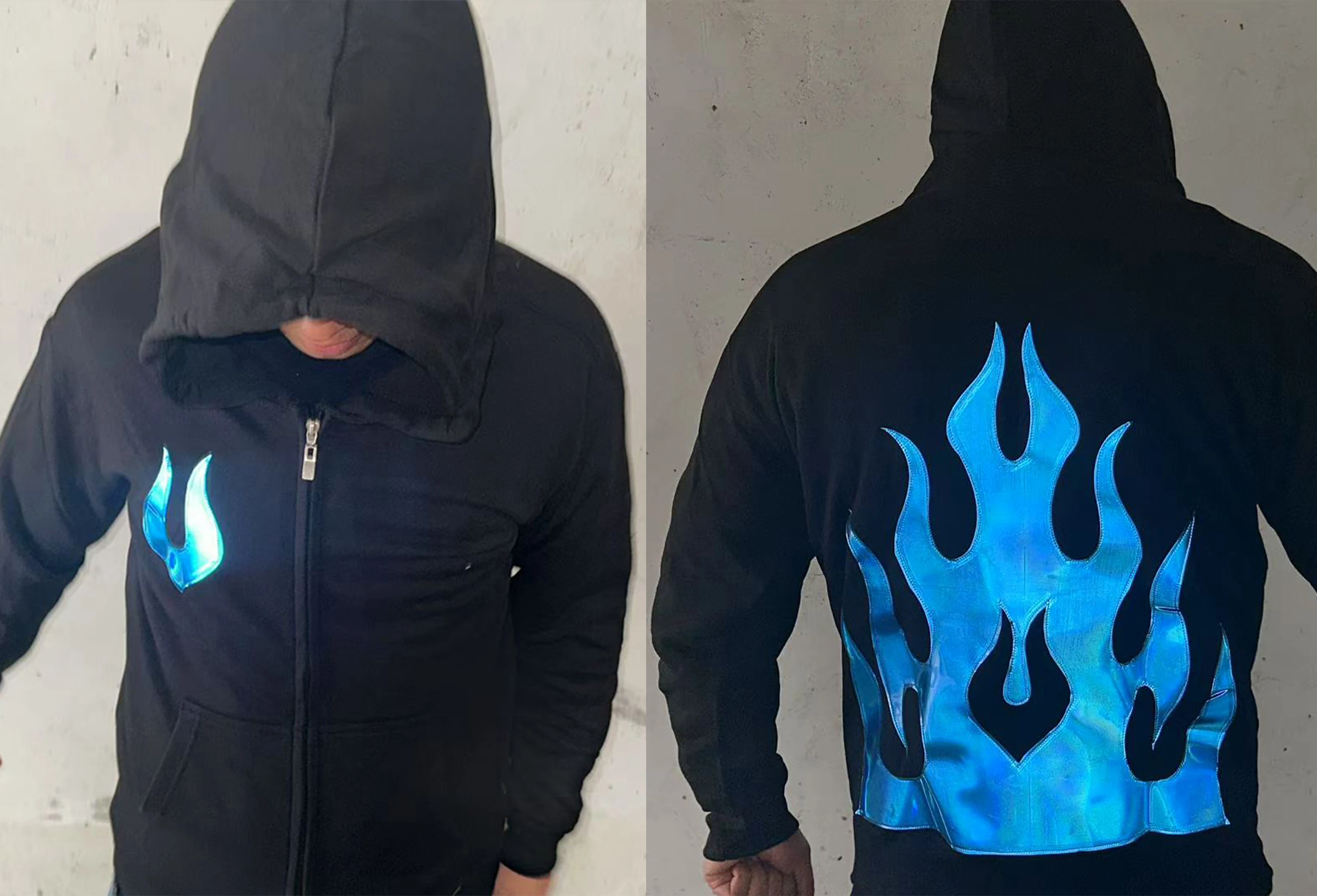 PHATTPANT  shuffle rave gear wave rave gear Zipper hoodie, cardigan jacket Flame hoodie