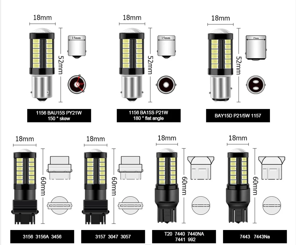 1157 1156 BAU15S 5630 5730 33 lights, car LED brake, reversing, turn signal 12V