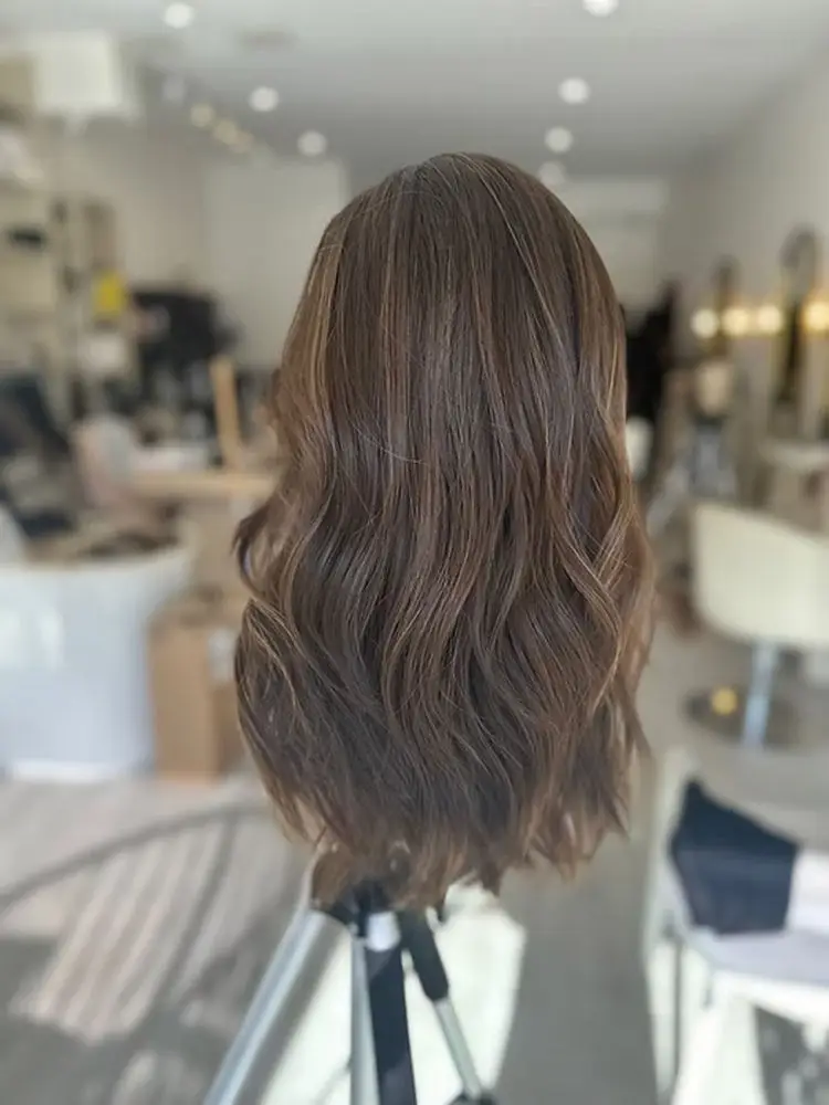 لينة أومبير الشوكولاته الداكنة البني الفاخرة الاصطناعية HD الدانتيل شعر مستعار أمامي شعر مستعار واقعية عالية 18 بوصة متوسطة طويلة الجسم موجة شعر مستعار #3