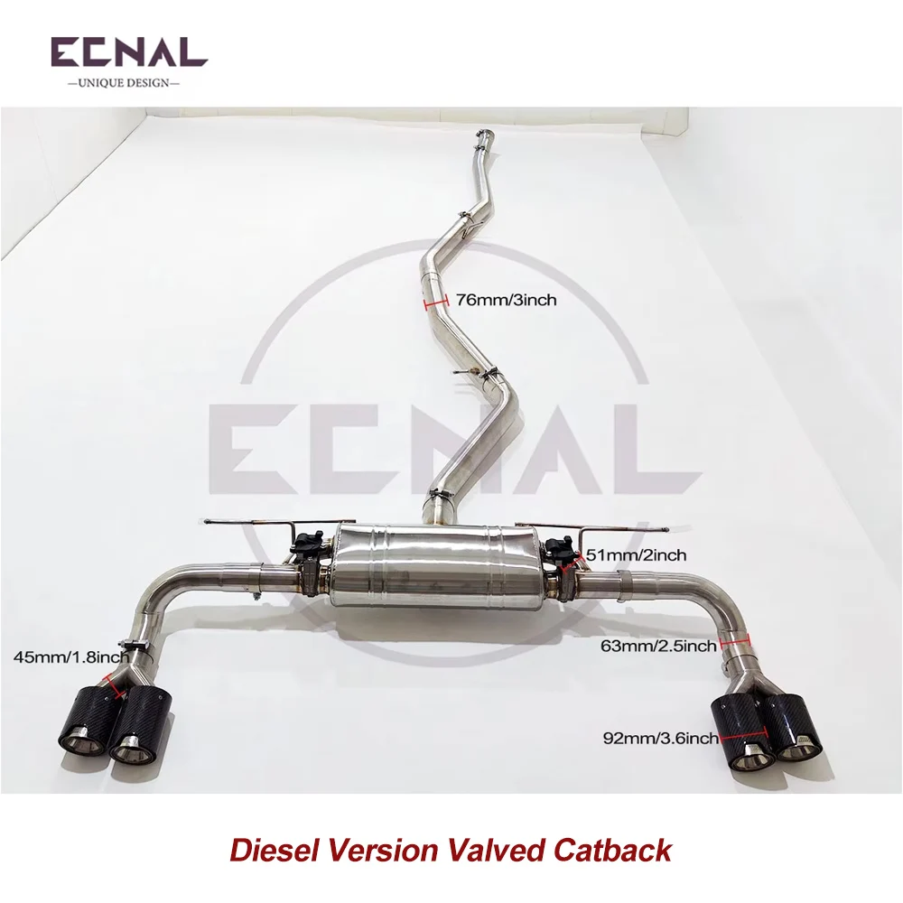 

Высокопроизводительная выхлопная система Ecnal Catback с клапаном для BMW X5 X6 F15 F16 30D 35i (дизельная версия), из нержавеющей стали SS304, с глушителем и клапаном