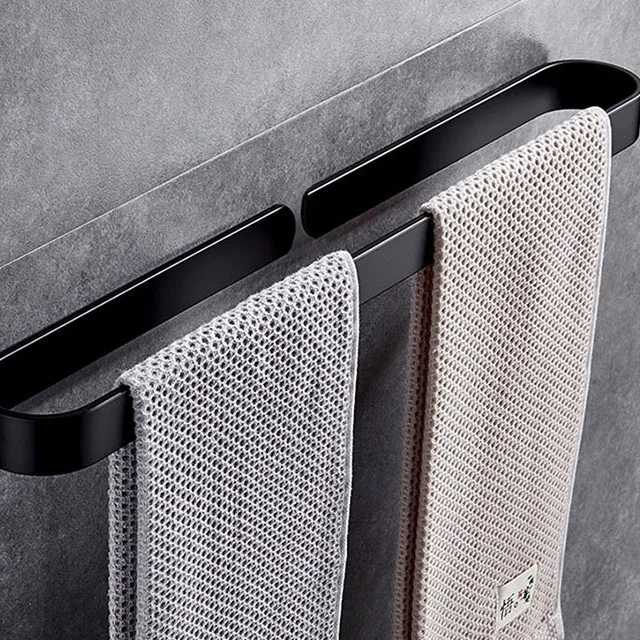 

HeMu Thickened aluminum towel rack bathroom pendant towel bar tissue without punching ring bath towel rack bath towel rack