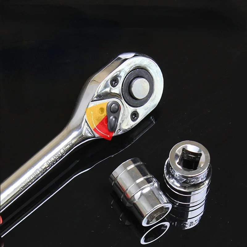 12 Stuks Socket Ratelsleutel Set 1/4 "Fiets Motorfiets Auto Repareren Multifunctionele Moersleuteldop Tool