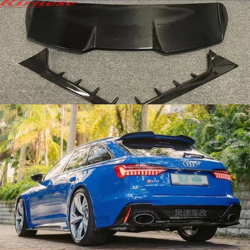 

A6 Avant Real Carbon Fiber Car Rear Wing Trunk Lip Spoilers For Audi A6 Allroad S6 A6 C8 RS6 2020+