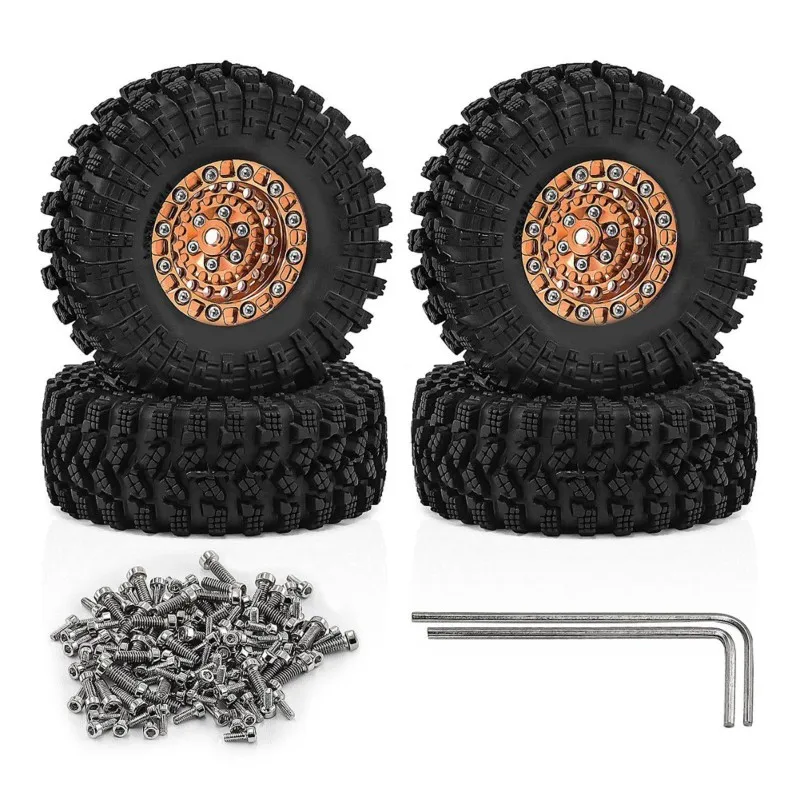 WOTT-RC Car Accessories 1.3 Inch Wheel Hub Tire Kit For 1/18 Scale Models RX4M SCX24 FMS Ascent-18 Upgrade
