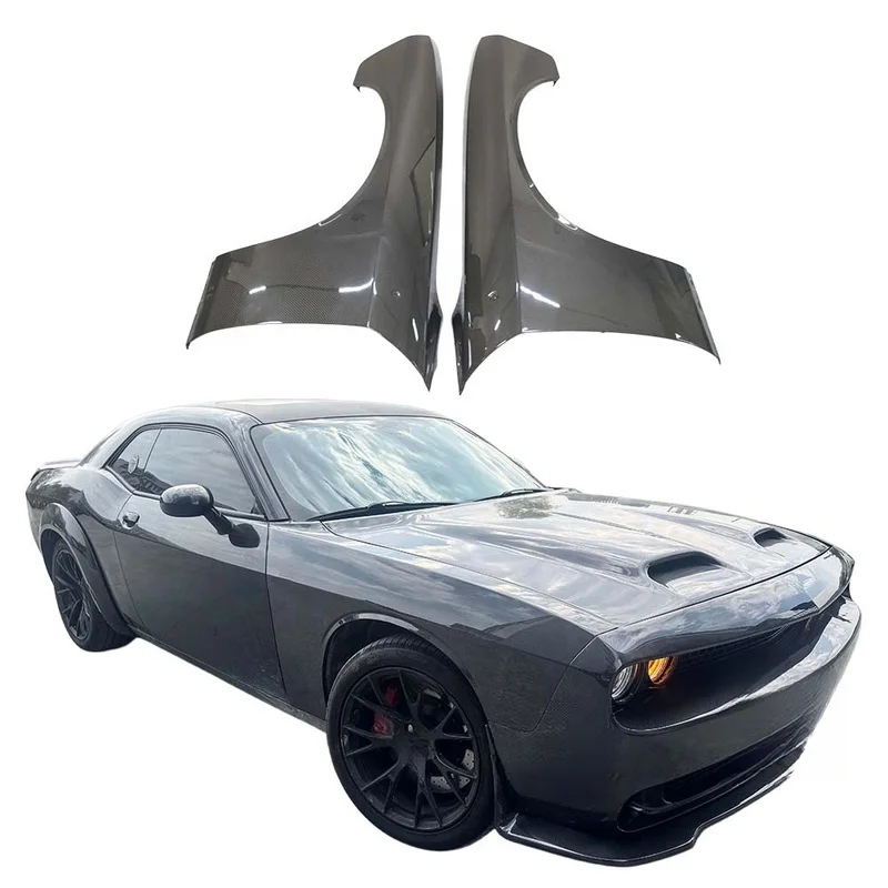 Carbon Fiber High Polished Front Wings Fit 2015-2023 Retrofit Upgrade Mod Parts