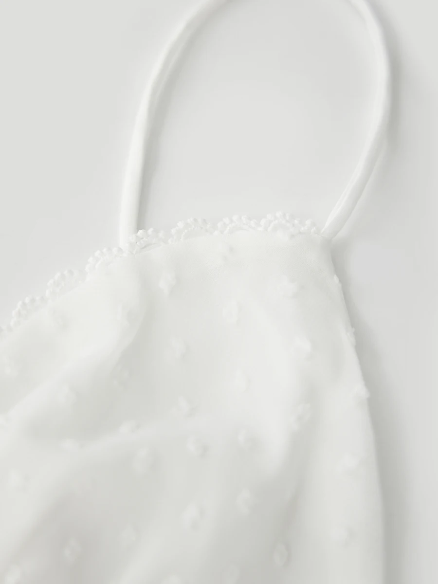 여성 캐미 드레스 스위스 도트 v 넥 스파게티 스트랩 민소매 미니 드레스 a 라인 드레스 여름 타이 업 백 레스 드레스