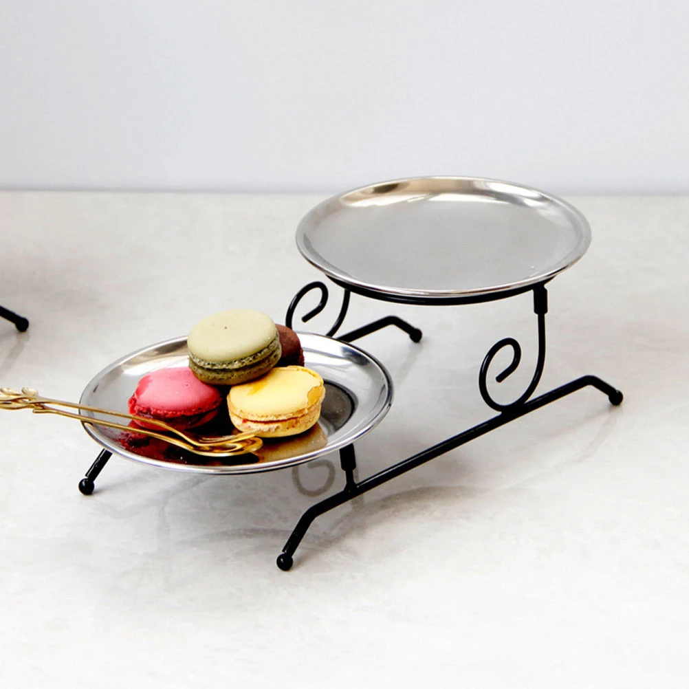 

Double Layer Cake Stand Iron Detachable Storage Shelf for Candies Desserts Fruits Safe Hygienic Easy Cleaning Sturdy