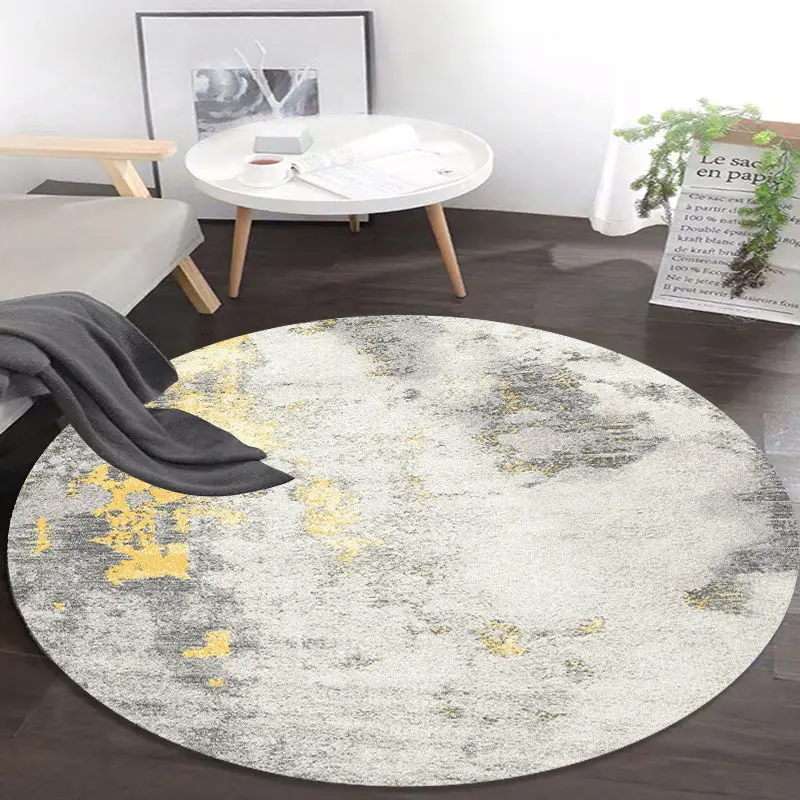 

Light Luxury Abstract Round Carpets for Living Room Bed Room Modern Decoration Home Round Area Rugs Bedside Chair Floor Mats