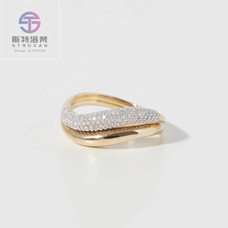 

LOZRUNVE Fashion Jewelry Wholesale Sterling Silver 925 Chunky Wave Dome Ring Set for Women