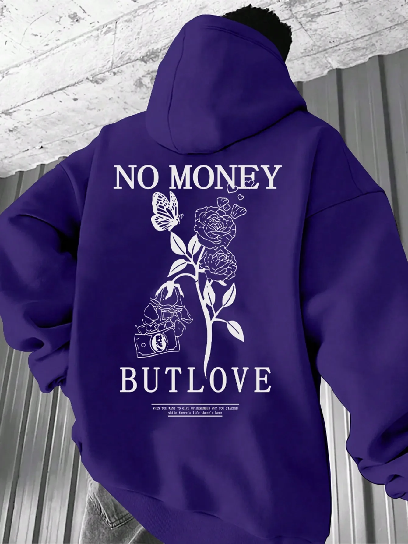 2026 Frühling und Herbst Neuer Locker Sitzender Herren-Hoodie mit Blumen- und Buchstaben-Print, Bequemer und Vielseitiger Kapuzenpullover – Detail 5