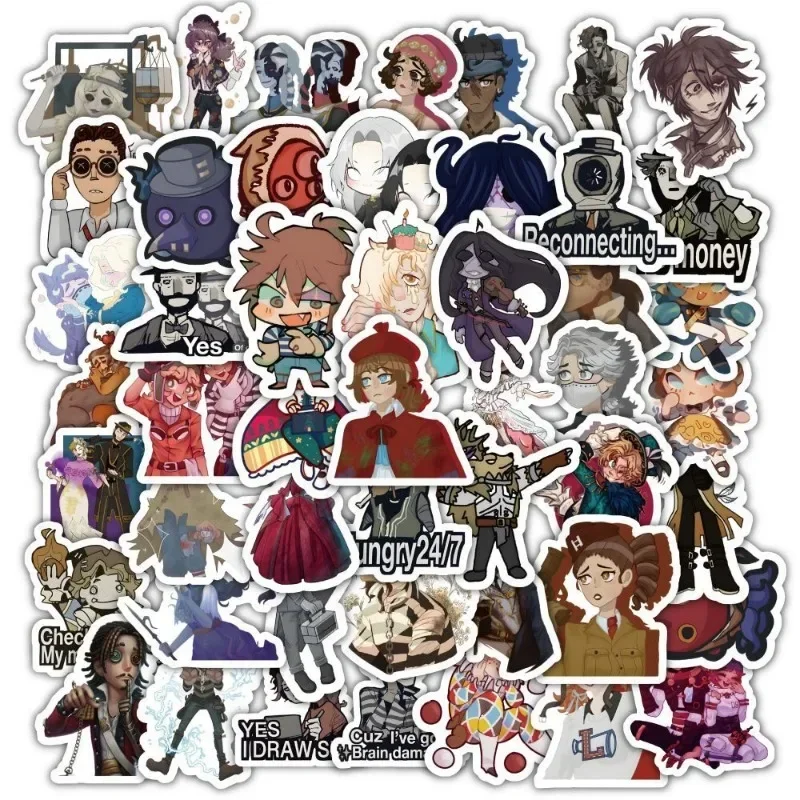 60Pcs/Set Anime Game Identity V Stickers DIY Notebook Phone Skateboard Bike Q Version Character Mercenary Gardener Decoration