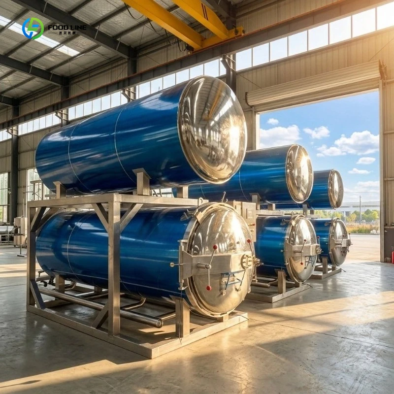 Water Immersion Food Autoclaves Pressure Steam Sterilizers Canned Meat Retort Machine FL Customized