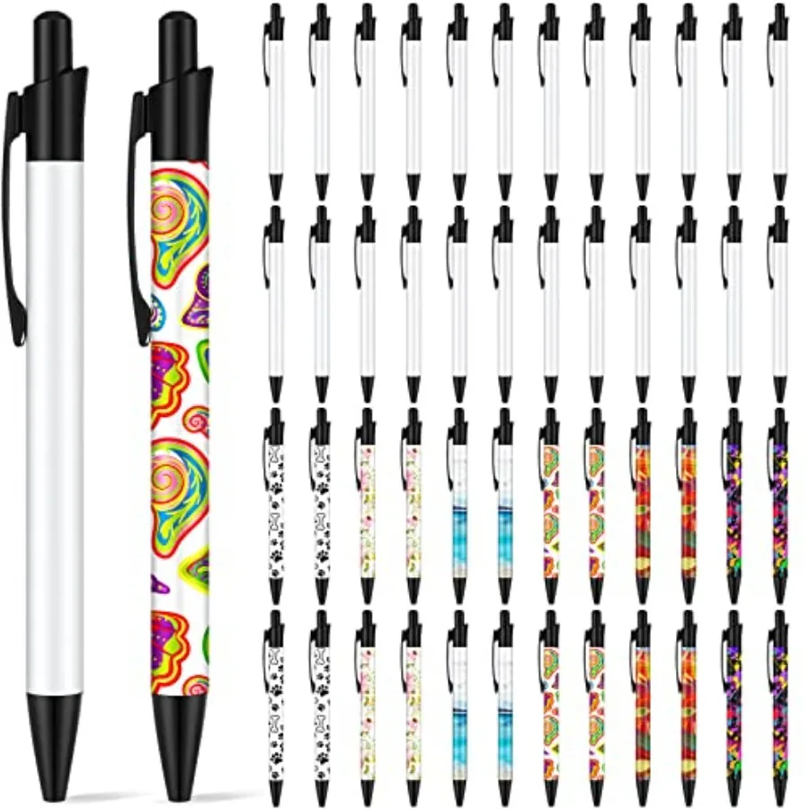 

Sublimation Pens Blank Heat Transfer Pen Sublimation Ballpoint Pen with Shrink Wrap White Aluminum Customized Clip Pen School S