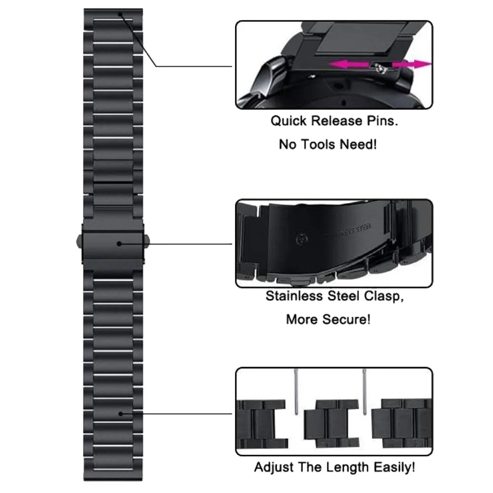 Ремешок 22 мм для HUAWEI WATCH GT 4 46 мм, металлический браслет из нержавеющей стали GT3, сменный спортивный браслет для Huawei Watch 4 Pro