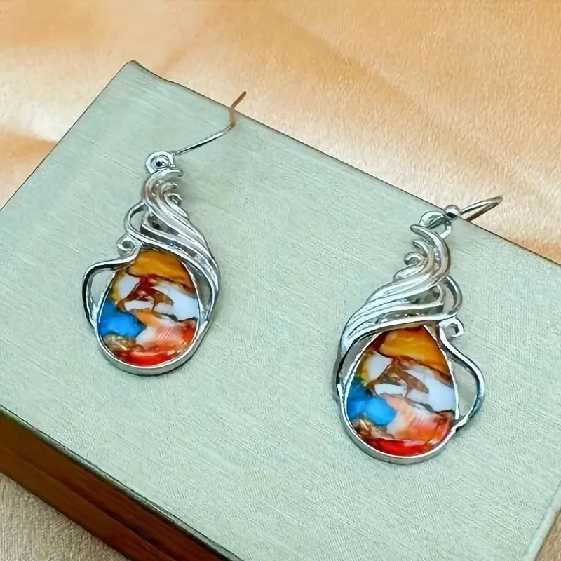 European and American High-end New Design Earrings, Women's Wave Totem Marble Accessories Stickers, UV Sealed Accessories