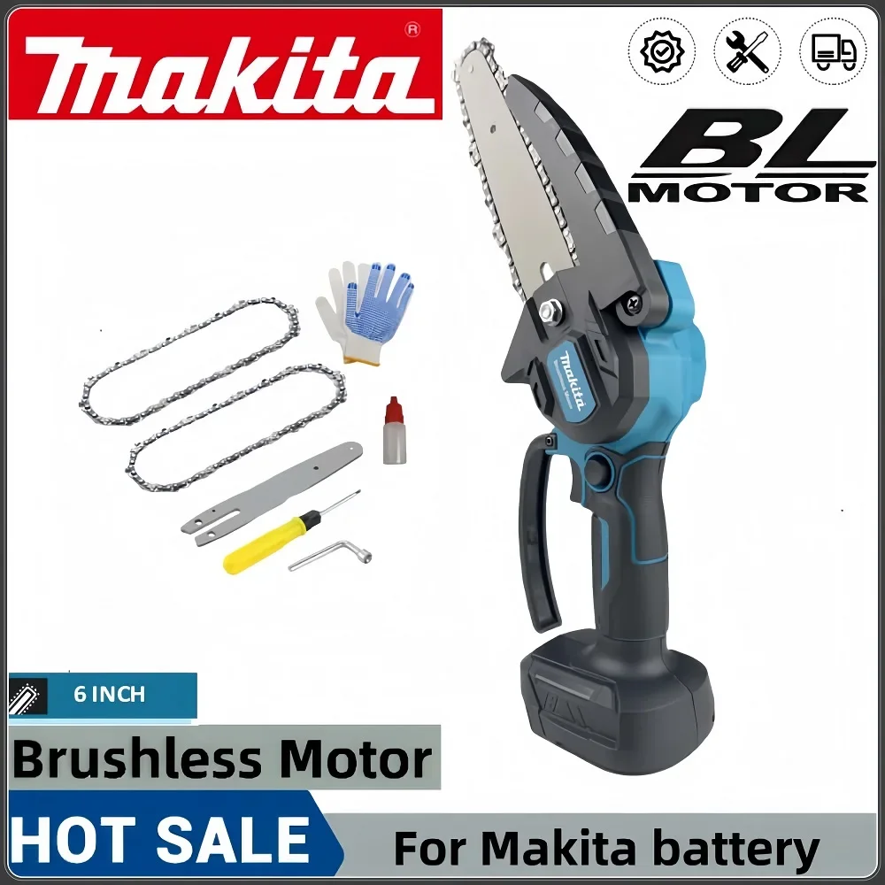 Makita 18V 6-Inch Mini Chainsaw Powerful Cordless Rechargeable Handheld Small Electric Saw Pruning Garden Tool Makita battery