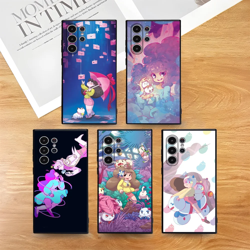 

B- Bee And Puppycat Anime Phone Case For Samsung Galaxy S25 S24 S22 S23 Ultra S21 S20 Plus 5G Frosted Non-Slip Full Cover Case