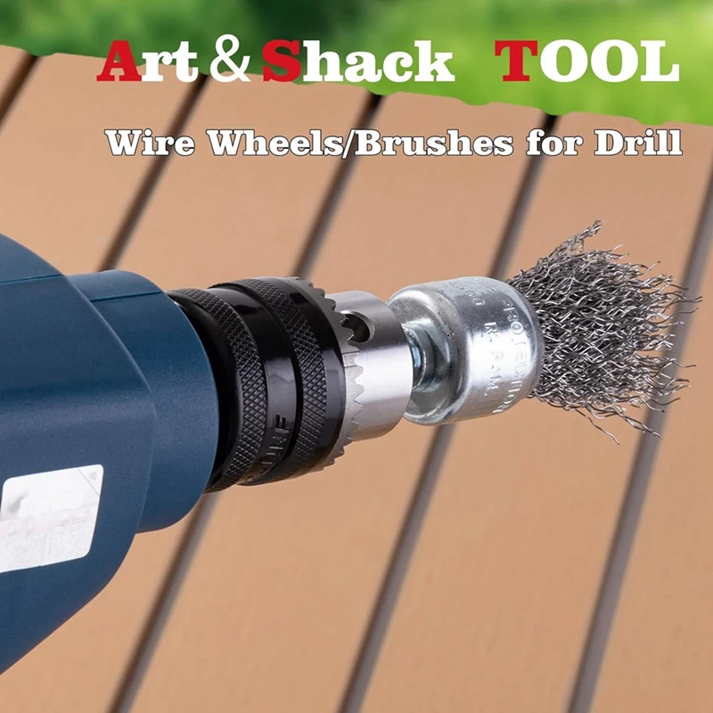 Wire Brush For Drill Set Kit Abrasive Wire Wheel For Drill 1/4 Inch Hex Shank, Wire Cup Brush For Drill, Drill Wire Brush Kit