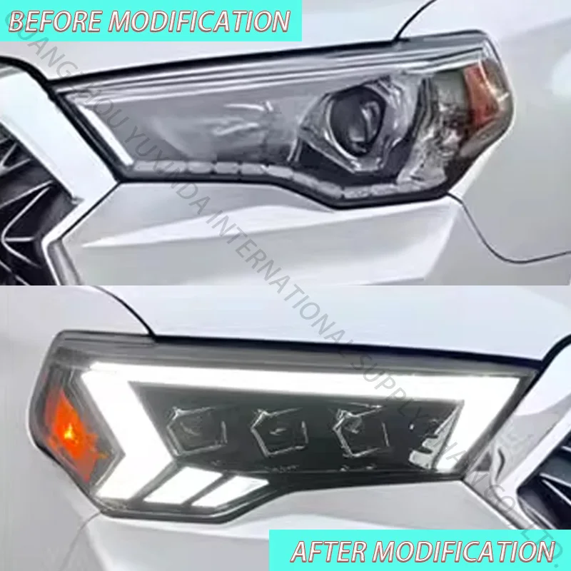 السيارات LED المصابيح الأمامية الجمعية سيارة رئيس ملحقات المصابيح أجزاء لتويوتا 4 عداء 2014-2020 نمط جديد أضواء LED بالجملة