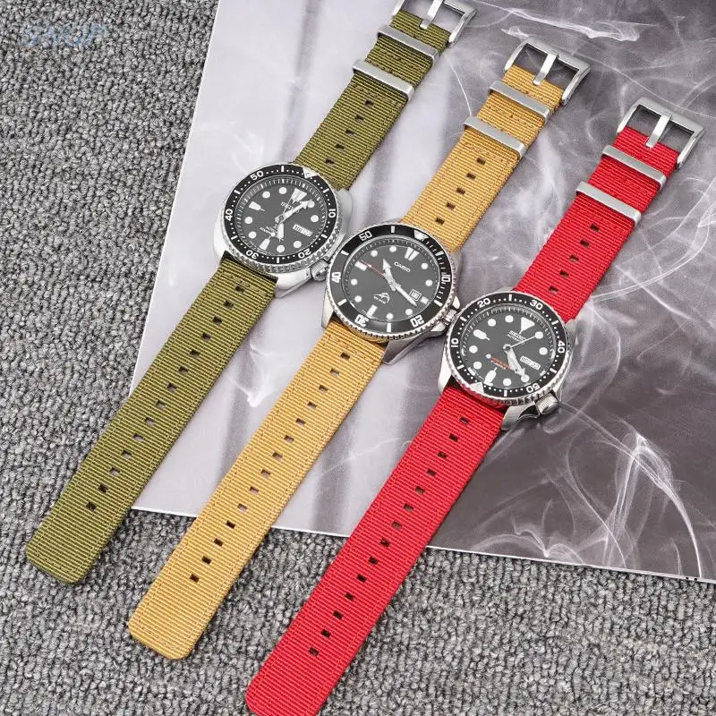 Weave Nylon Strap 18mm 20mm 22mm 24mm Stainless Steel Hoop Buckle Watch Band Men Women Quick Release Waterproof  Wrist Bracelet