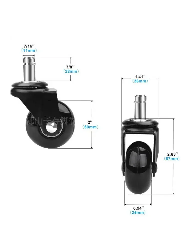 Rueda Universal TRANSPARENTE de Pu para muebles, rodamiento de carga fuerte, 2 pulgadas, 5 unids/lote