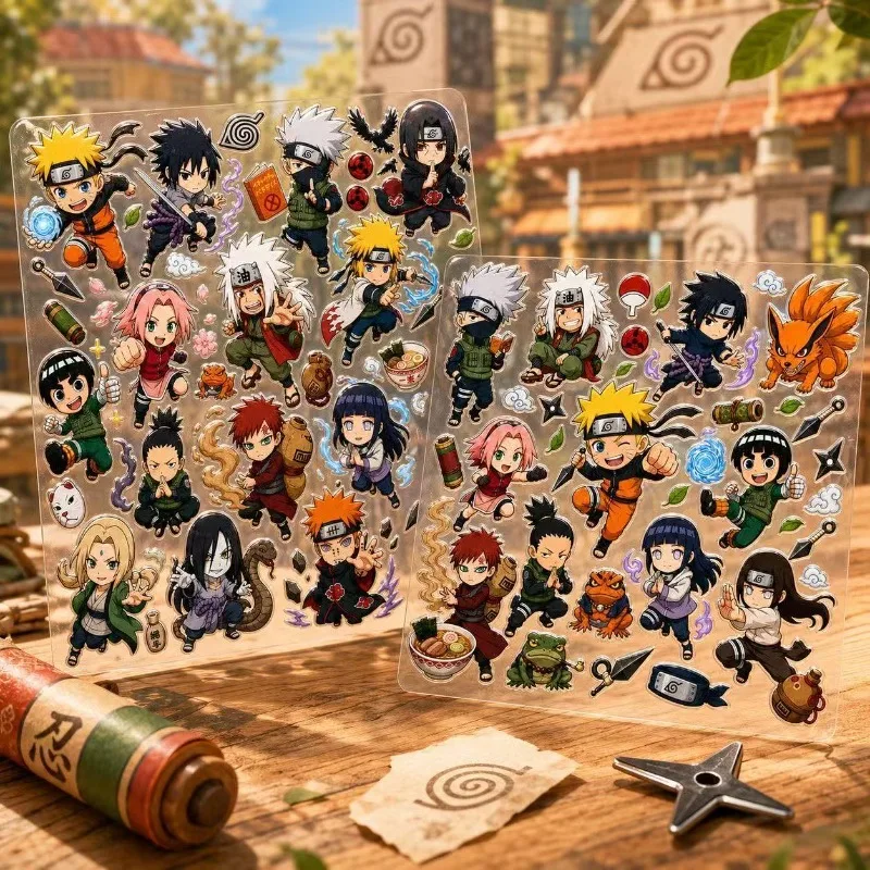 Naruto-Aufkleber mit den Figuren Uchiha Sasuke und Haruno Sakura, im Cartoon-Stil, modisch, für individuelle Gestaltung, zum Verzieren von Notizbüchern und Gepäck. – Detail 4