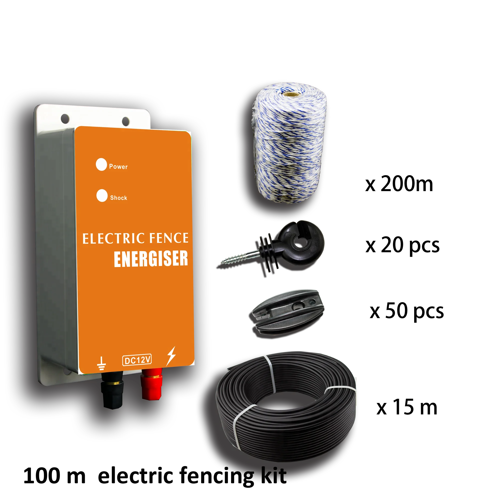 Electric Fence Kit, PET & Garden Pest Control, Dog Containment System, Complete Fencer Set, Easy Install, Waterproof, Durable