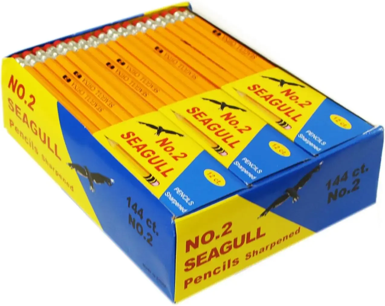 

144 Pre-sharpened #2 HB Pencils, Bulk Pack for Back to School, Writing, Drawing & Sketching