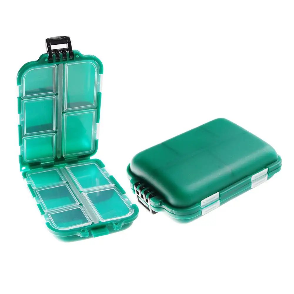 Compartments Minnow Hook Eco-Friendly Plastic Baits Shrimp Lure Case 10 Lattices Fishing Tackle Storage Tool Box