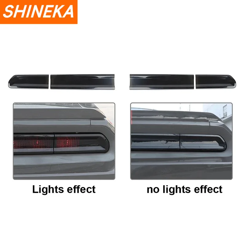 SHINEKA Car Rear Tail Light Lamp Decoration Cover For Dodge Challenger 2009 2010 2011 2012 2013 2014 Taillight Cover Accessories