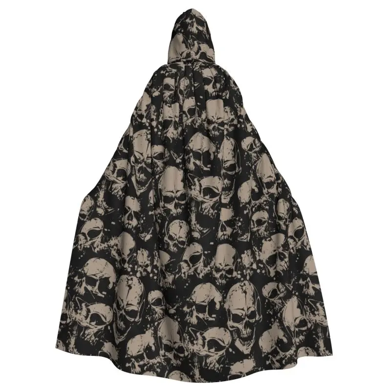 Scary Retro Skull Long Hooded Robe Cloak Men Women Halloween Cosplay Costumes for Adult Cape Cosplay Costumes