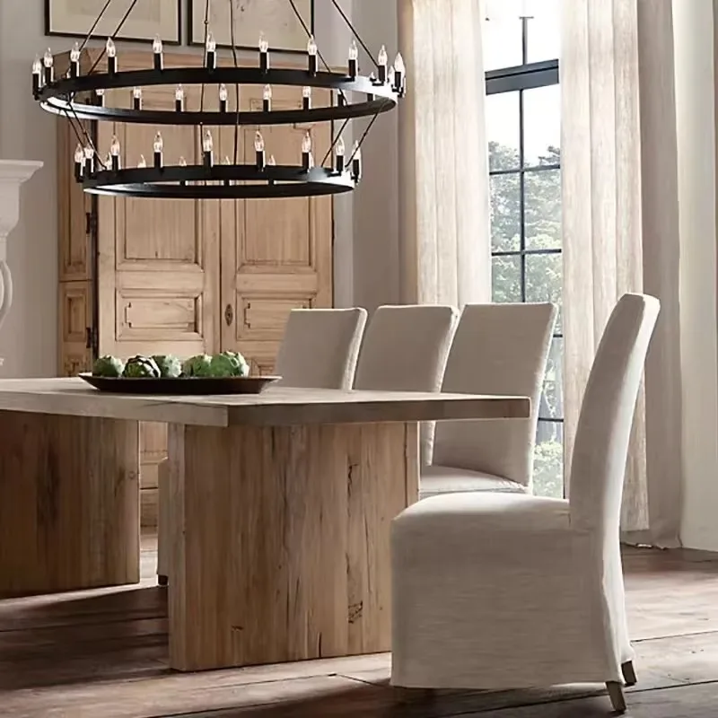 American Wrought Iron Creative Restaurant Lighting Living Room Creative Retro Pendant Lights Hall Bedroom Pendant Light