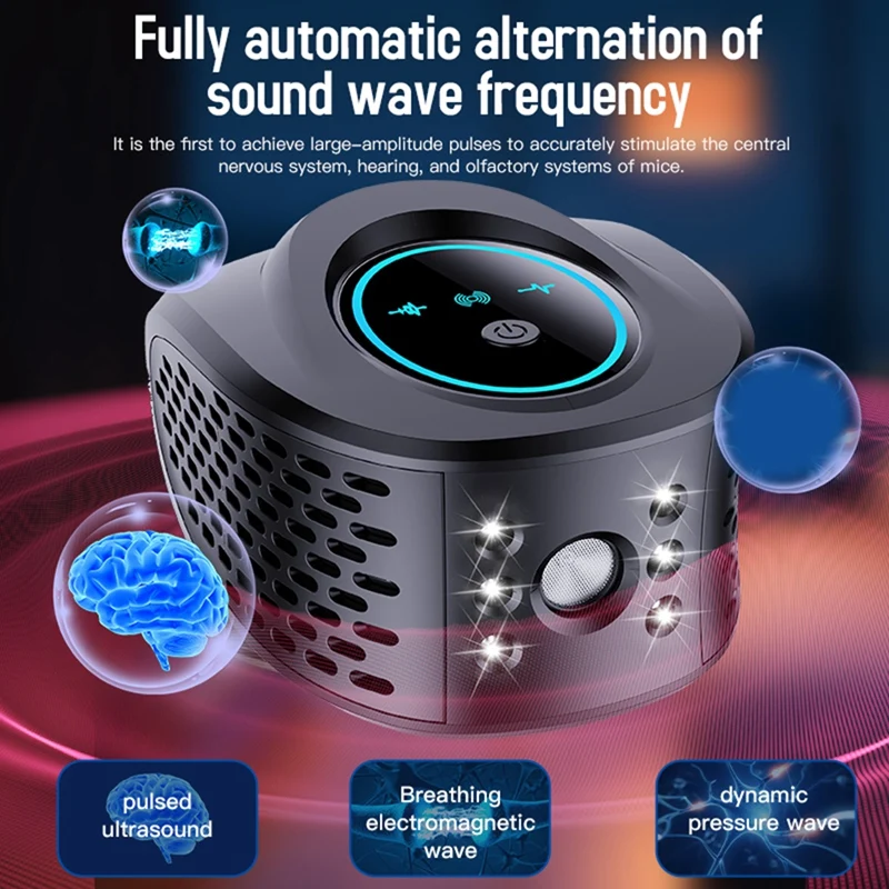 High Power Repeller 360° Ultrasonic Insect Repeller With 6 Strobe Lights Effectively Repels Rodents With USB Cable Durable