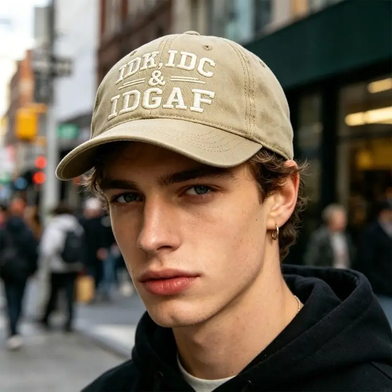 Adjustable Cotton Duck Tongue Cap Stylish Lettering Multiple Color Available Y08E
