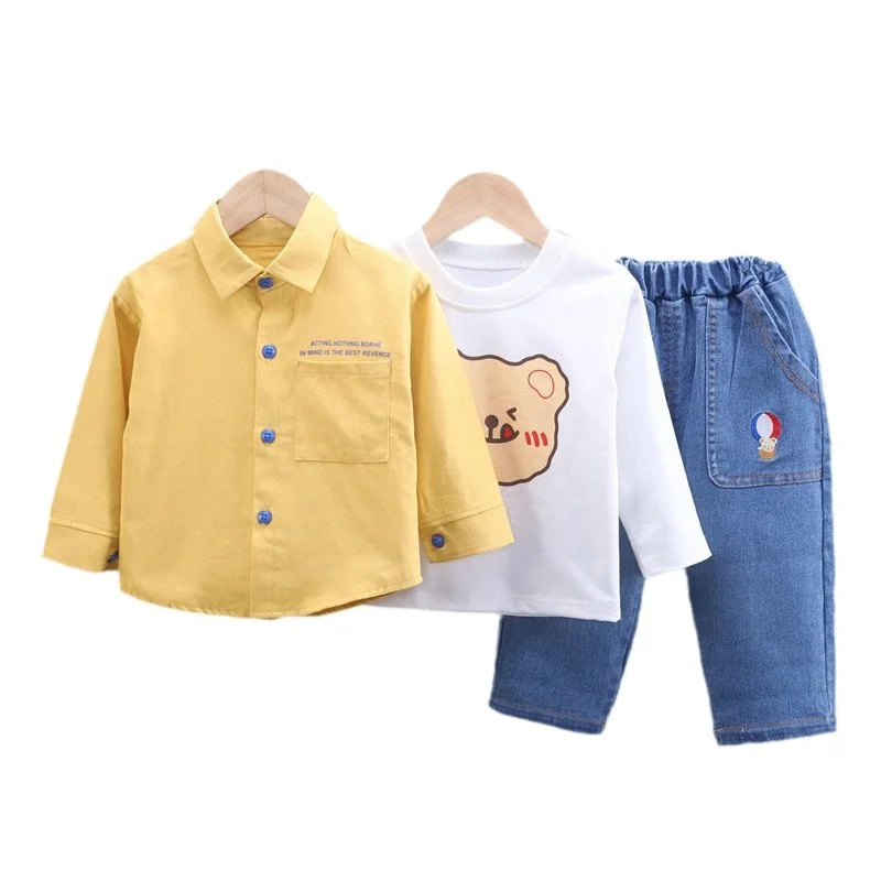 New Spring Autumn Baby Clothes For Boys Suit Children Girls Jacket T-Shirt Pants 3Pcs/Set Toddler Casual Costume Kids Tracksuits