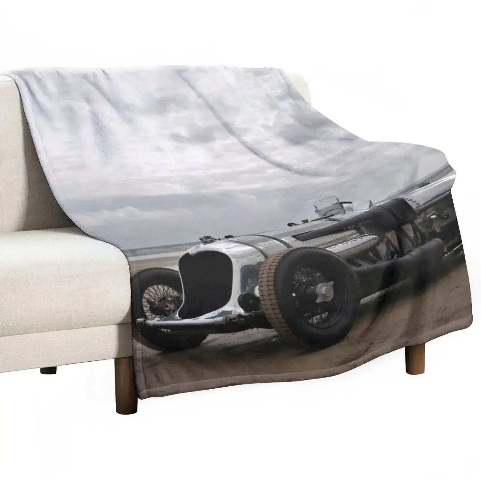 

Napier Railton at Pendine Sands Throw Blanket Luxury Brand wednesday Nap Flannel Fabric Blankets