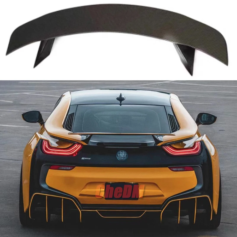 For Bmw I8 2014-2019 Car Styling Rear Spoiler Black Color And Carbon Fiber Spoiler Trunk Lip And Tail Decoration