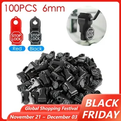 100PCS 6mm Peg Hook Stop Lock Loss Prevention Security Hook Stop Locks for Supermarket Retail Stores Commodity Security Display