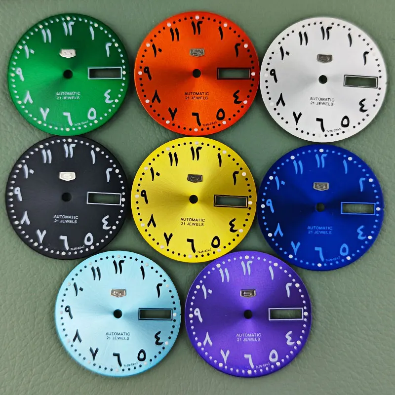 

NH35 dial 28.5mm arabic numerals double calendar sunray watch modification accessories for NH35/36 movement