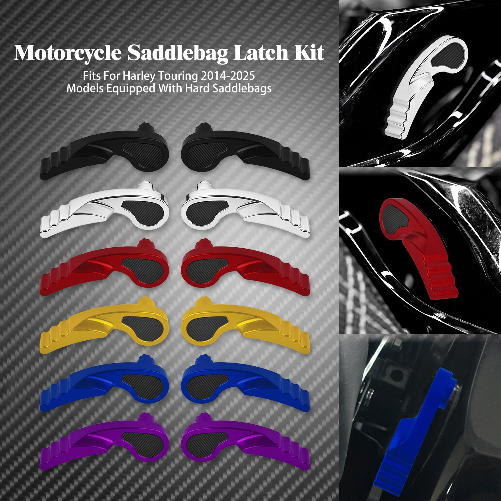 Motorcycle Saddlebag Latch Kit Lifter Saddle Bag Lid Latch Lever For Harley Touring Electra Street Glide Road King Ultra 2014-25