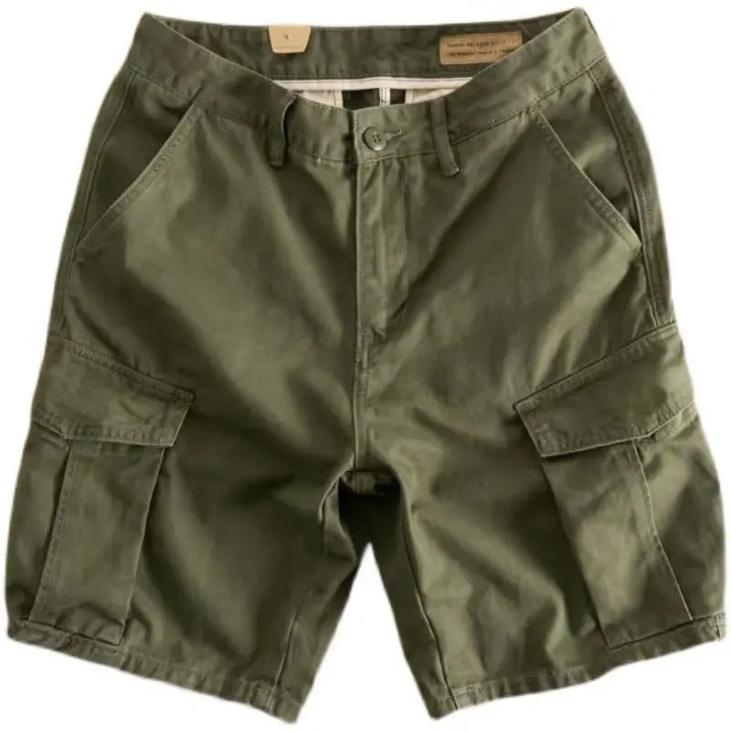 Short cargo surdimensionné pour homme avec fermeture éclair, pantalon court pour homme, vêtements larges, décontracté, coton, monochromatique, grande taille, neuf