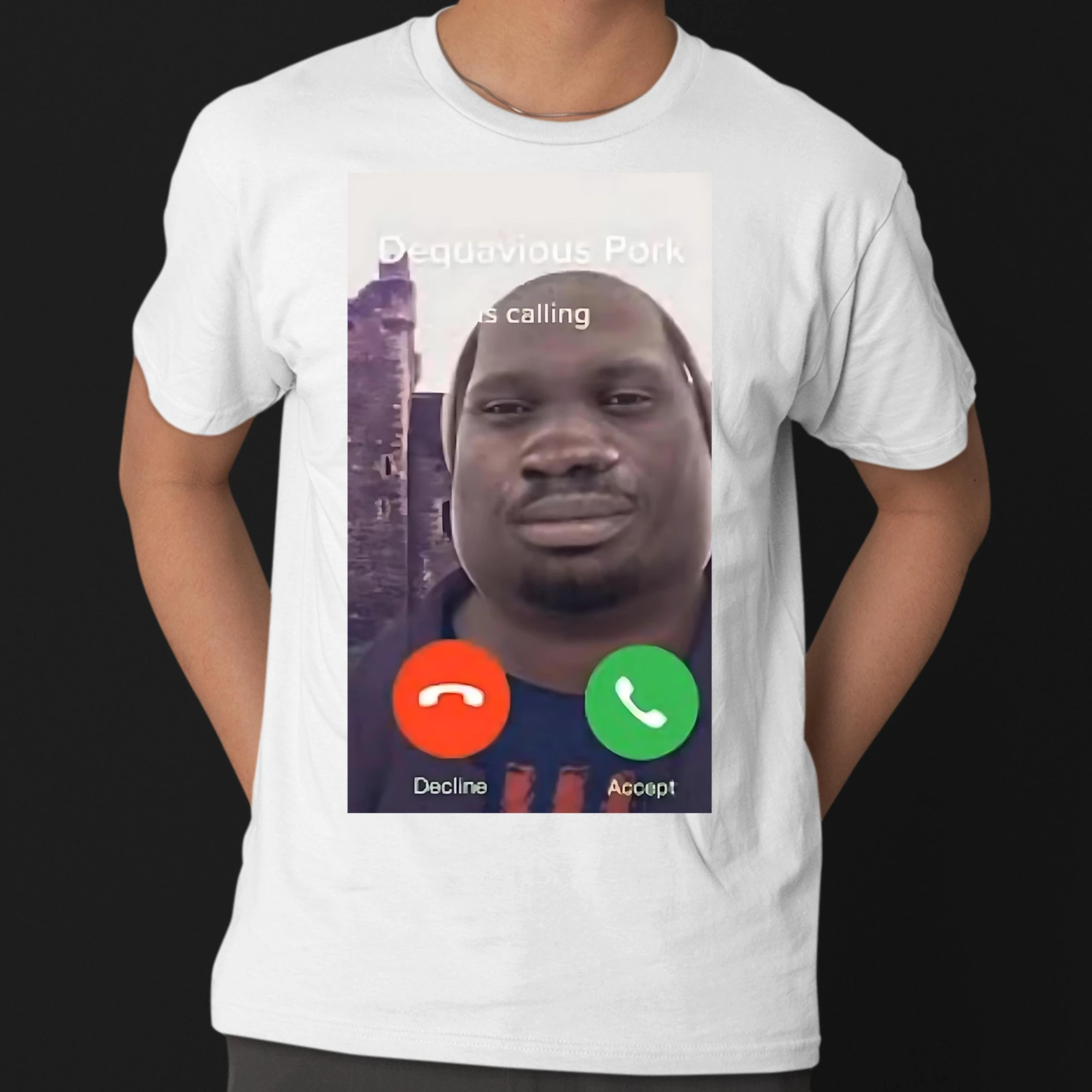 Camiseta Engraçada com Meme 'Daquavious Pork Is Calling' para Homens e Mulheres, Camiseta Gráfica Goofy Ahh Brainrot