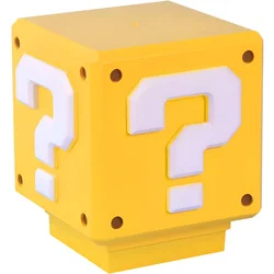 Super Bros Toys Question Block Night Light for Kids with Game Sound Effects, Bedside Lamp NightLight Decor As Gift for Kids Fans