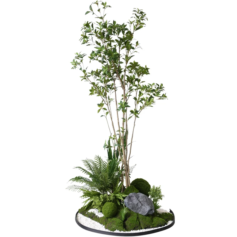 محاكاة الحصان في حالة سكر الخشب النباتات الخضراء المناظر الطبيعية شرفة داخلية نبات صناعي بوعاء النبات الزخرفية زخرفة نافذة الزاوية الطحلب s