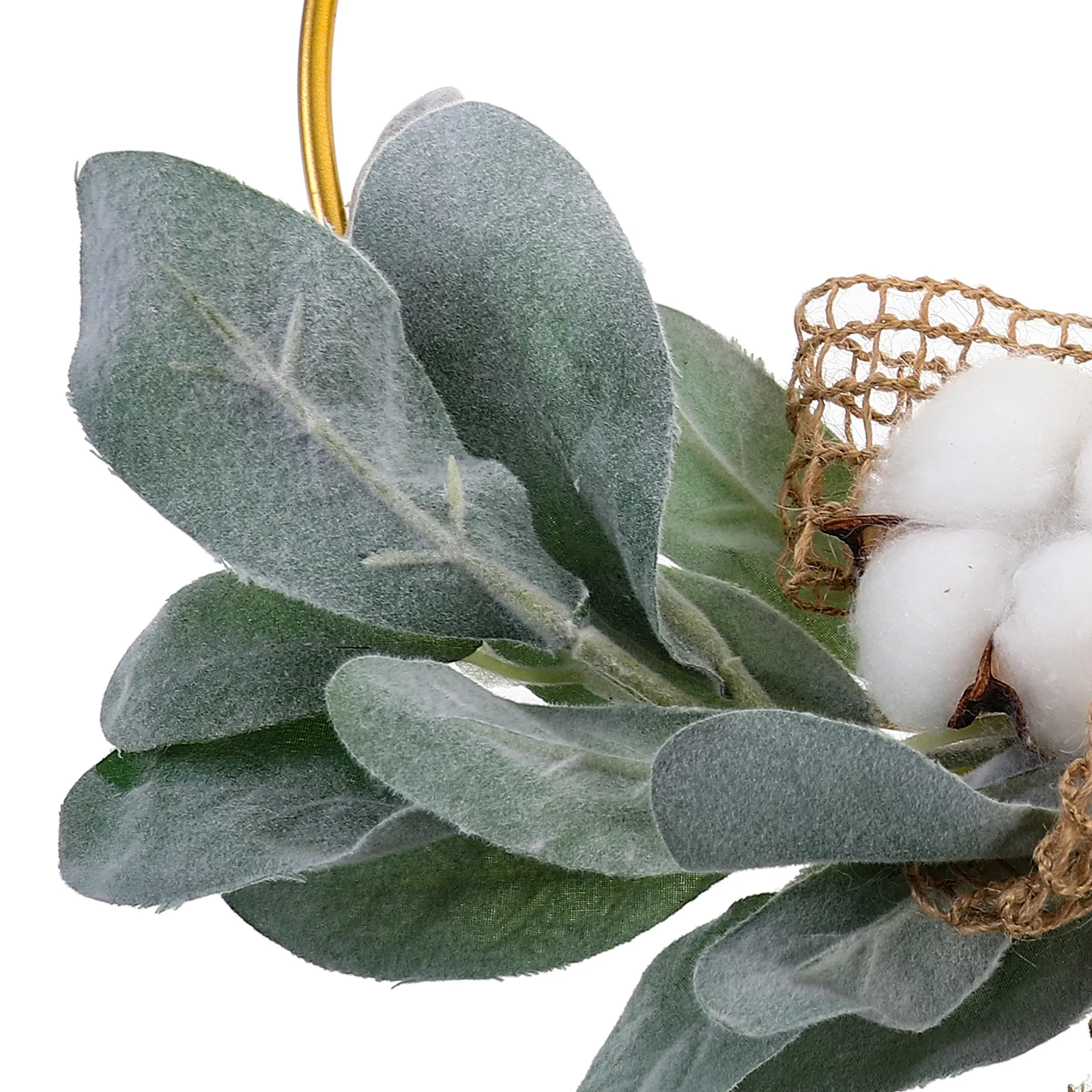 

Flower Hoop Wreath Iron Art Hanging Cotton Frame Wreath for Door Wall Decoration Wedding Party Romantic Home Ornament