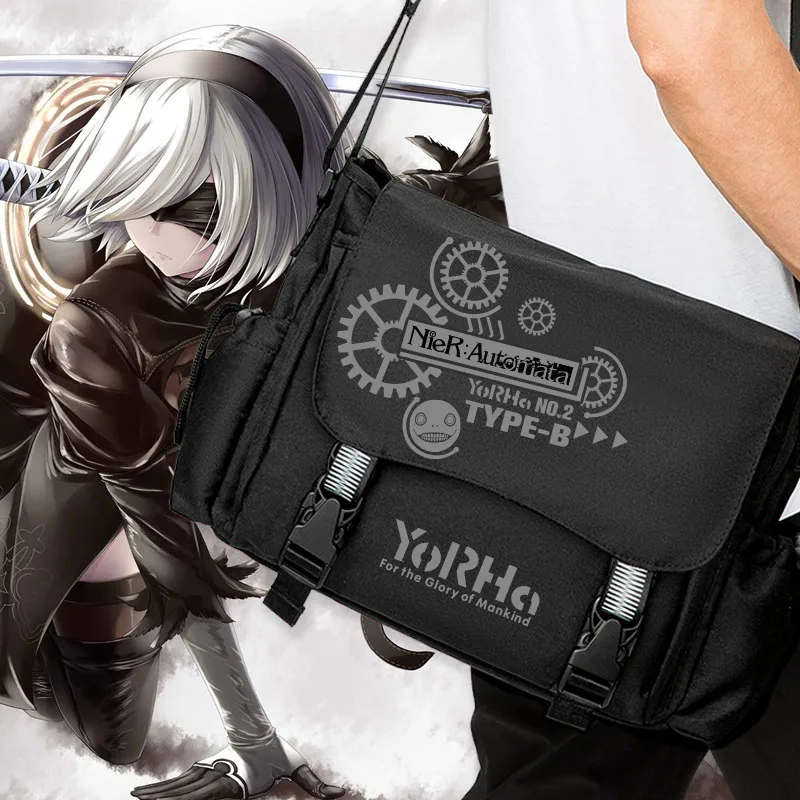 

Anime NieR:Automata 2B Oxford Satchel Shoulder Bag Fashion Women Men Student Schoolbag Messenger Bag Casual Zipper Laptop Bag