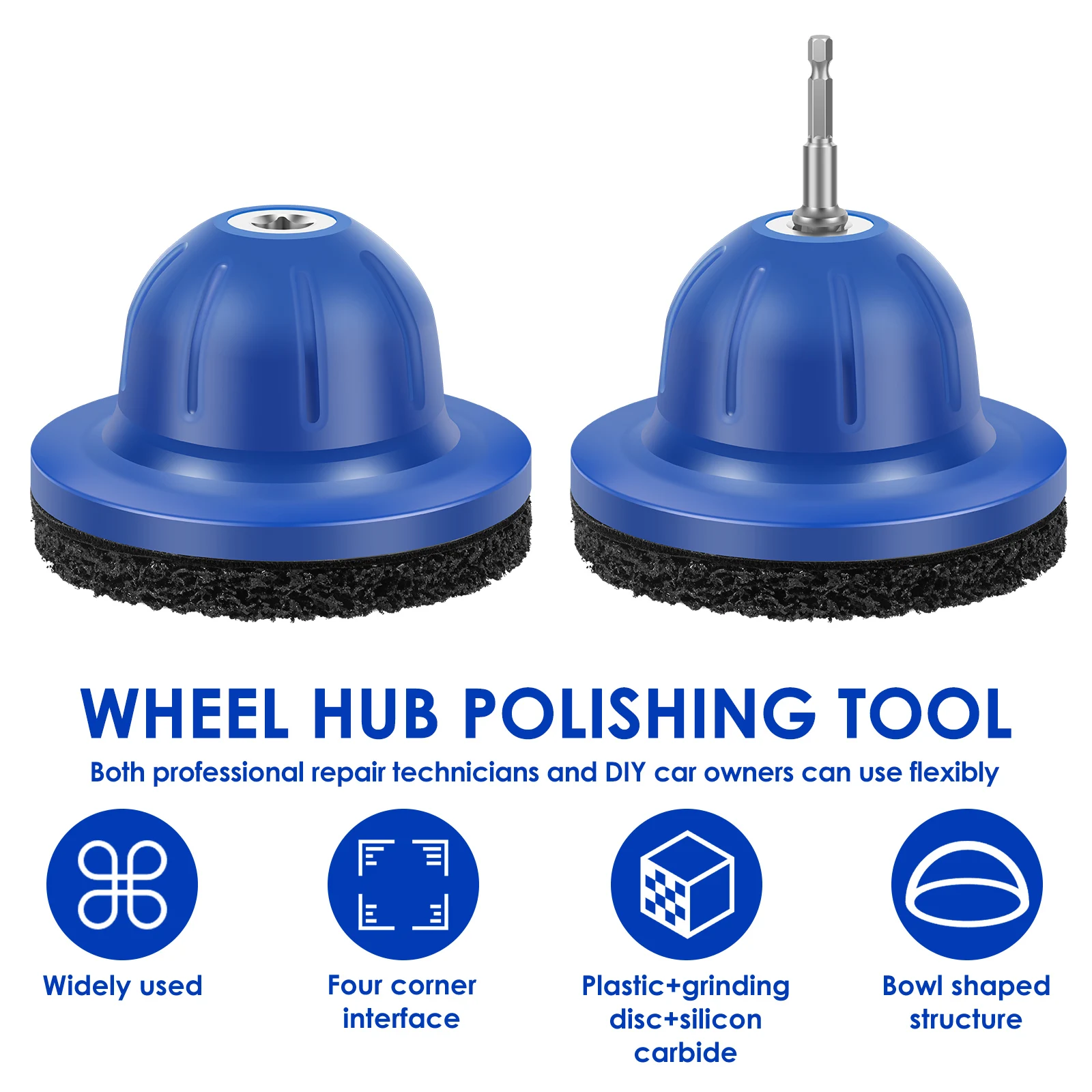 Cordless Wheel Hub Grinder for Tire Rust Removal, Cleaning Rotor 150mm Wheel Hub Grinding/Polishing Tool with 1/2