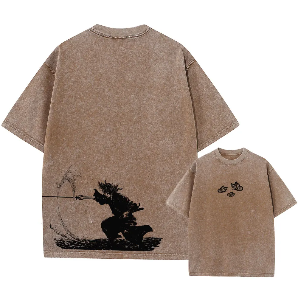 

Vintage Summer Washed Tshirts Loose Hip Hop 100% Cotton Print T-Shirts Crew Neck Casual Hip Hop GYM Running Workout Unisex