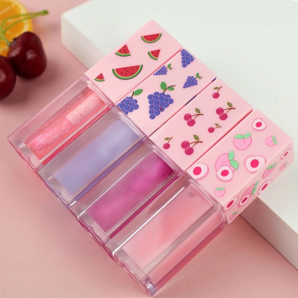 private-label-plumping-lip-oil-fruit-pattern-moisturizing-custom-logo-long-lasting-transparent-square-tube-makeup-wholesale