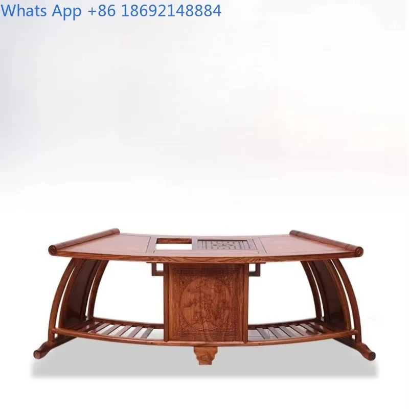Mahogany Furniture Rosewood Tea Table and Chair Set Chinese Style Tea Table Purple Sandalwood Kung Fu Tea Brewing Table